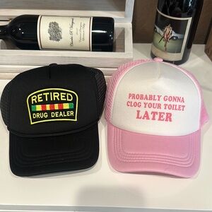 Novelty Black and Pink Trucker Hats
